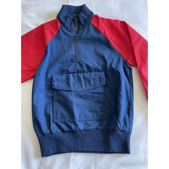 Vintage Wilderness Trails Boys‎ 1/2 Zip Jacket Nylon Blue and Red Size Small - Picture 1 of 9